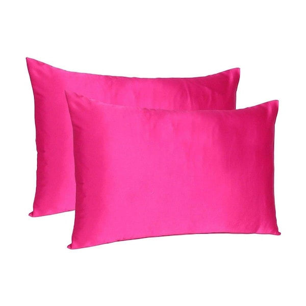 Gfancy Fixtures 20 x 26 in. Fuchsia Dreamy Silky Satin Standard Size Pillowcases GF2627906 - main